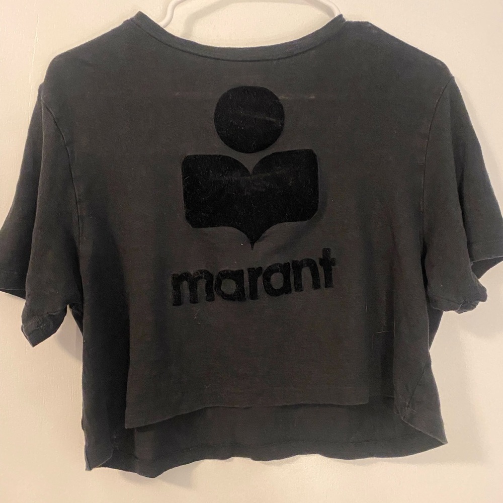 Isabel Marant etolie black velour authentic linen tee
